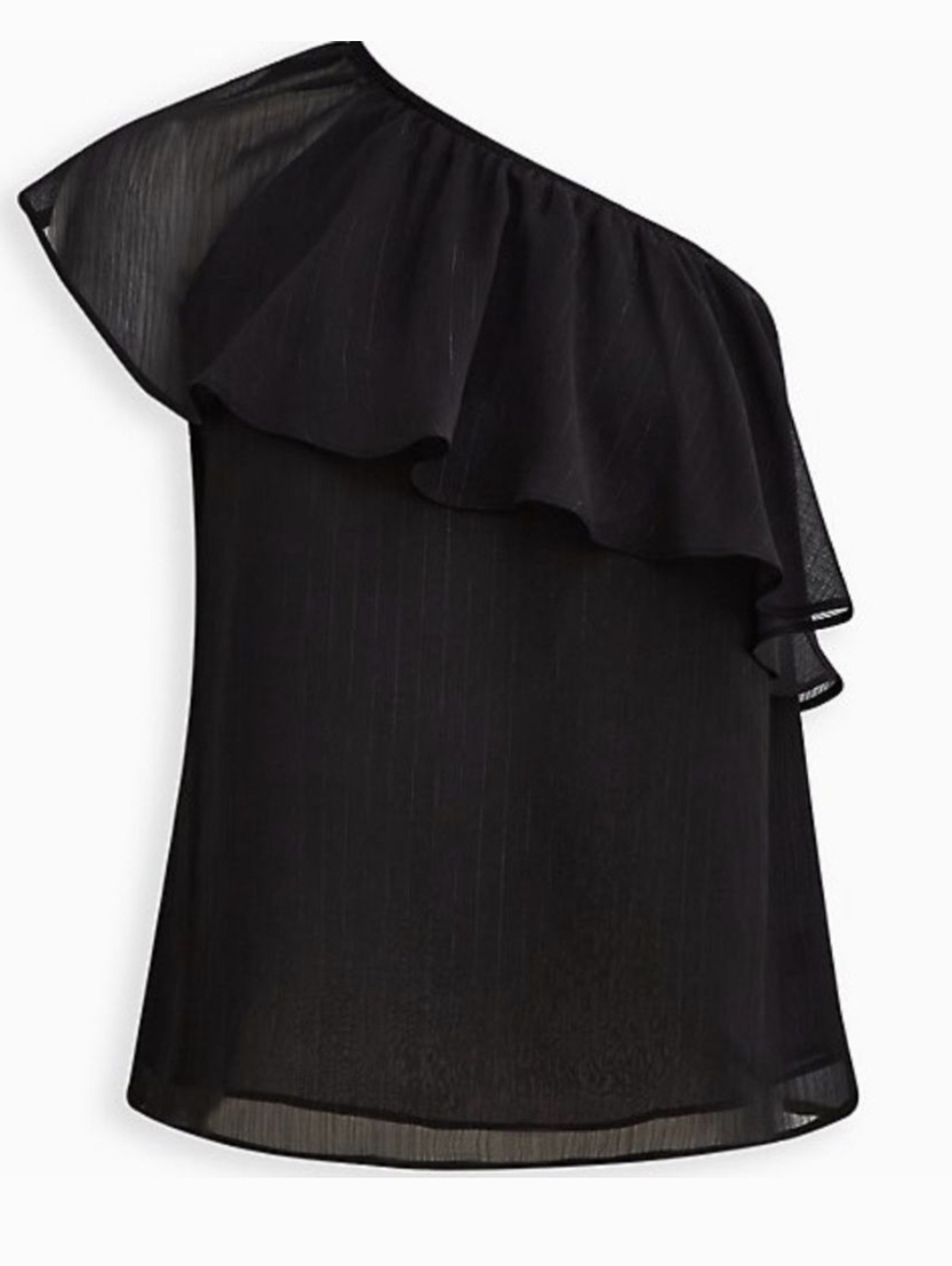 Torrid One-Shoulder Ruffle Women's Top - Picture 8 of 9